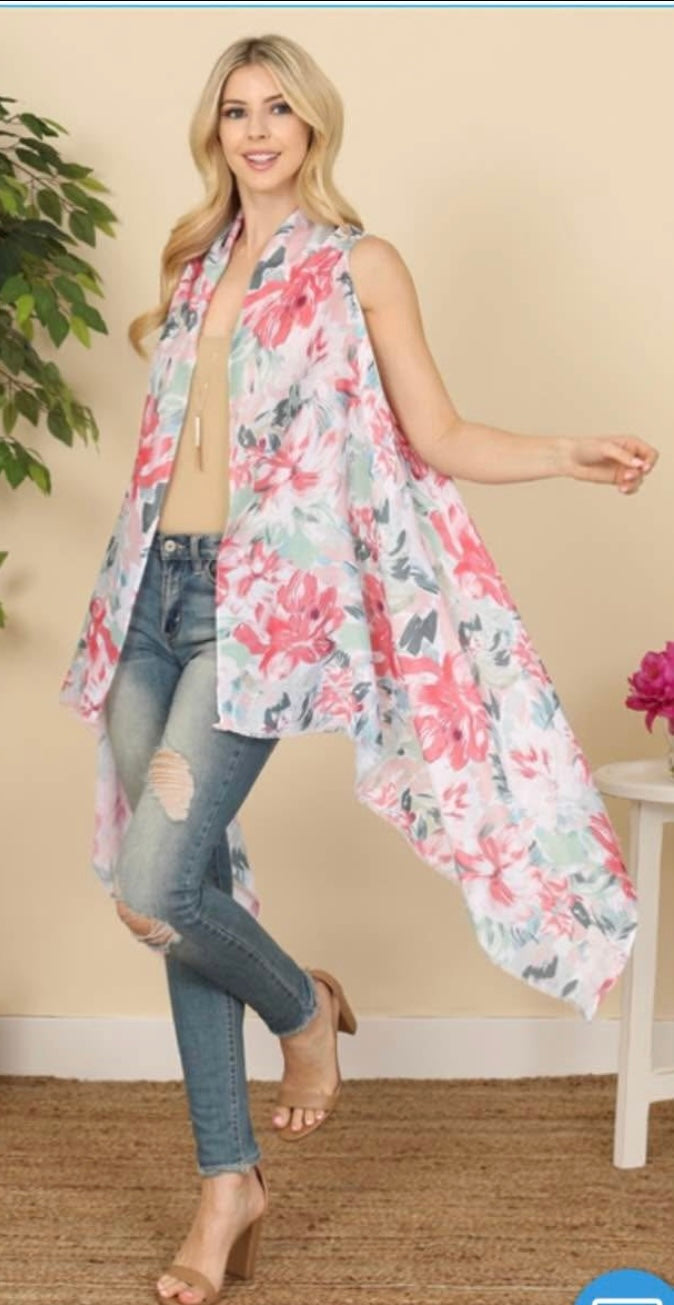 Flower Print Kimono