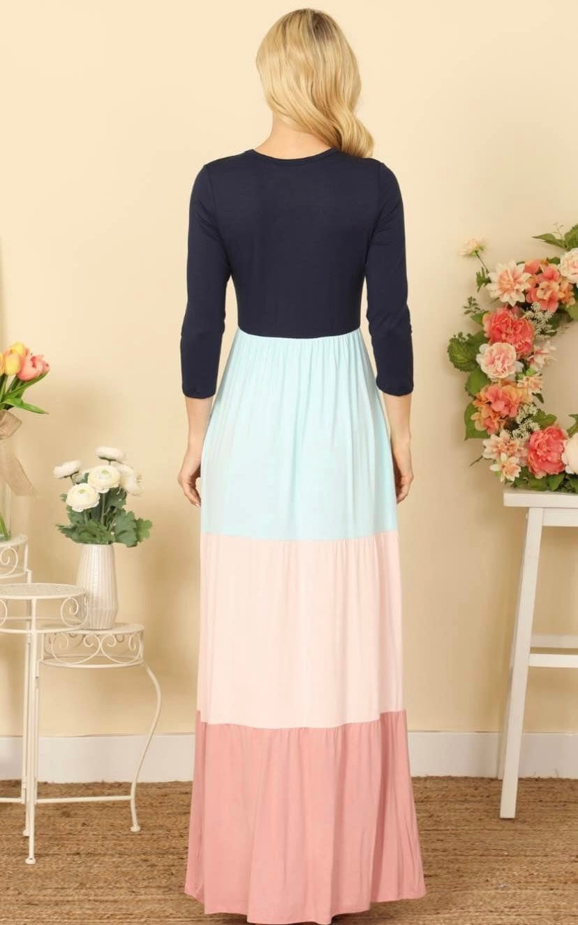 Colorblock Maxi Dress