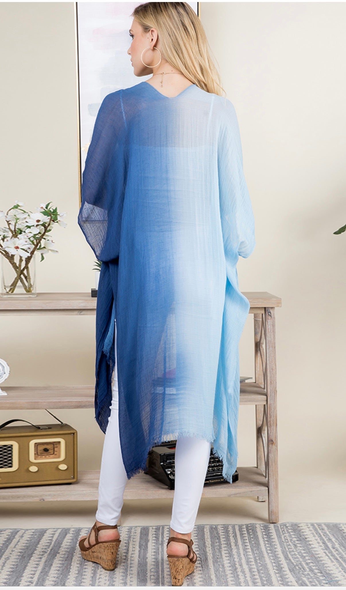 Two Tone Blue Kimono