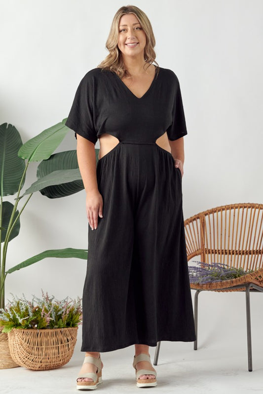 Black Peek-A- Boo Jumpsuit