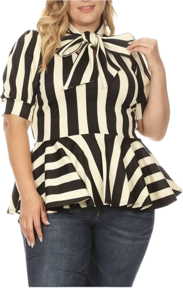 Puff Shoulder Sleeve Peplum Top